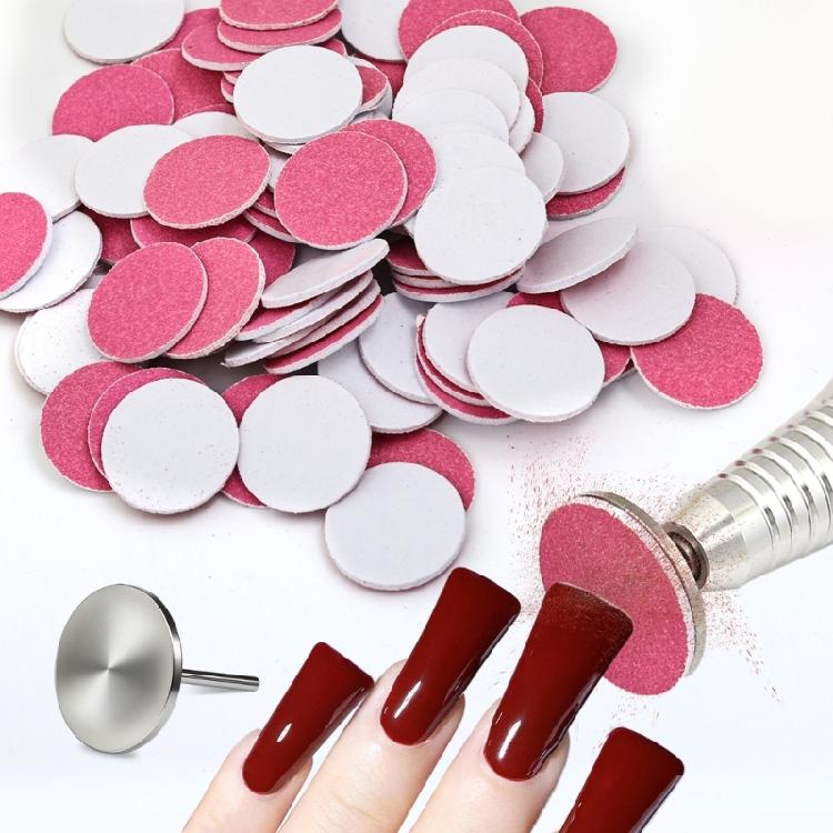 100 Professional Manicure Sandpaper Discs For Precise Grinding And Salon Quality Results With Portable Storage Case