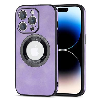 Luxury Suede Leather Lens Protection Magnetic Phone Case For Iphone 14 Pro Max Plus 11 12 13 For Magsafe Wireless Charging Cover