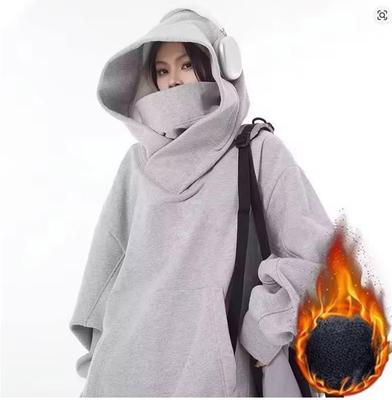 Autumn Solid Color Ninja Turtleneck Hoodies for Men Y2K Vintage Fleece Sweatshirts Hip Hop Japanese Streetwear Oversized Hoodie
