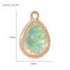 12mm*19mm 18K Gold Plated Teardrop Charms Pendants For Jewelry,Brass With Resin Teardrop Shape Charms,DIY  Earring Pendant