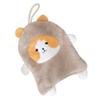 Towel Dog Pattern Coral Fleece Strong Water Absorption Fast Drying Hanging Hand Towel Brown