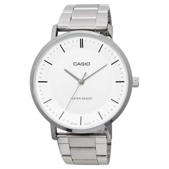 CASIO Quartz Mens Watch MTP-VT04D-7E White Metal Band Overseas Model