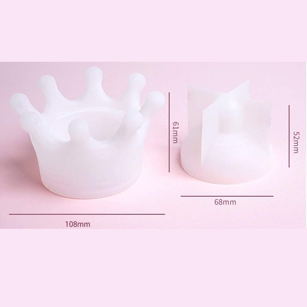 Cute Crown Jewelry Storage Box Epoxy Resin Casting Silicone Mold Craft Tools, White