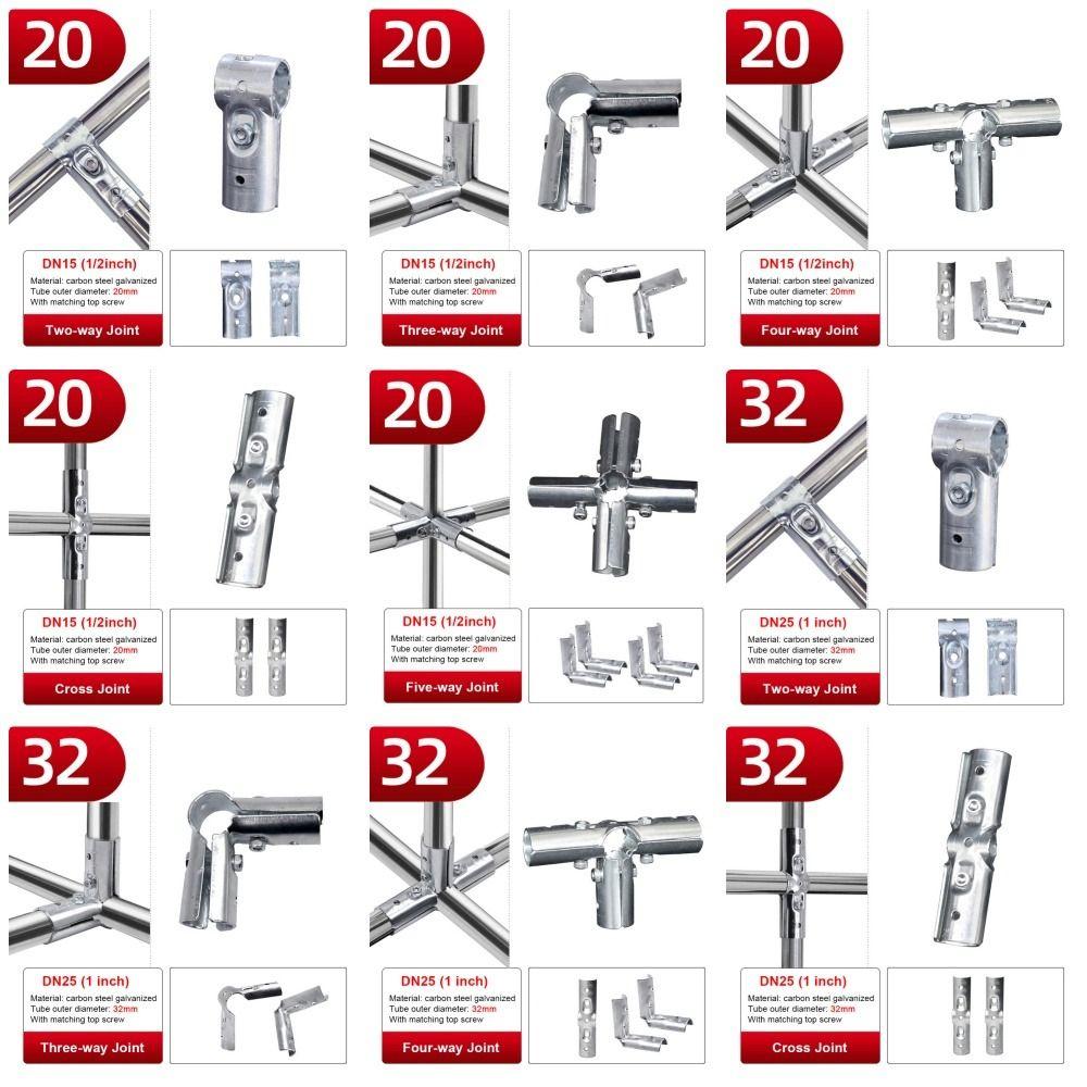 1Pcs 20/25/32mm Pipe Joint Carbon Steel Galvanized Fixed Clamp New Rod Support Rack  Clothes Display