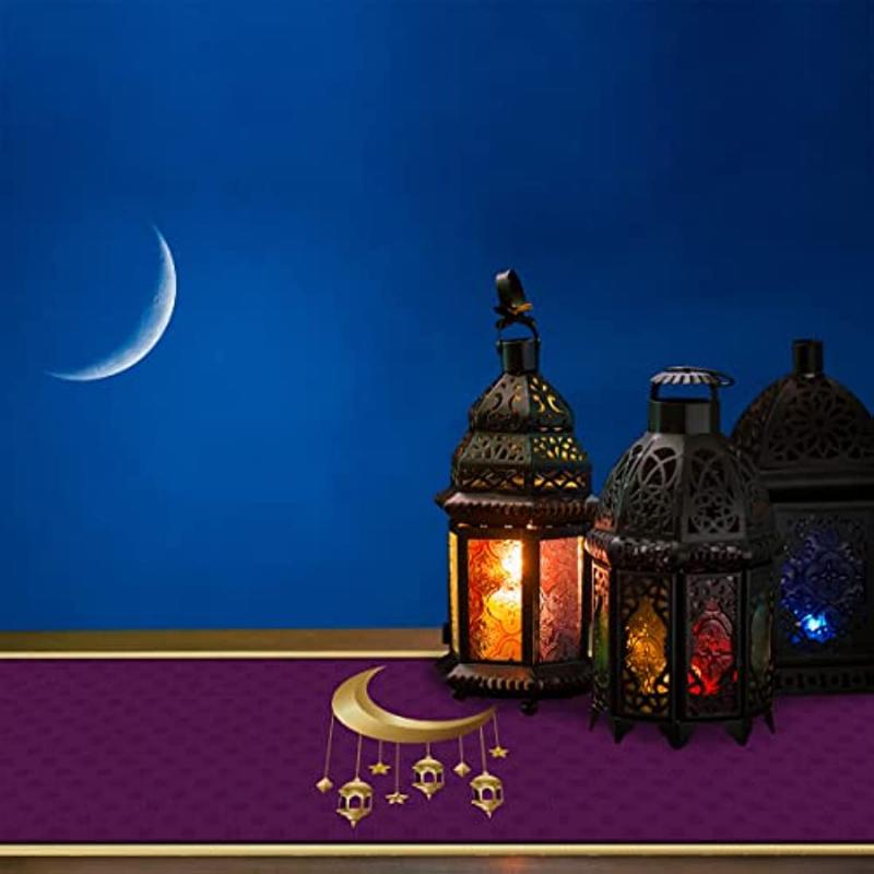 Ramadan Linen Table Runner Eid Mubarak Iftar Islamic Mosque Tablecloth Religious Festival Restaurant Home Decor Table Runner