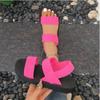 Fashion Summer Elastic Flat Sandals for Women Lightweight Casual Slip on Sandals Woman Comfortable Non Slip Beach Shoes Zapatillas Muje