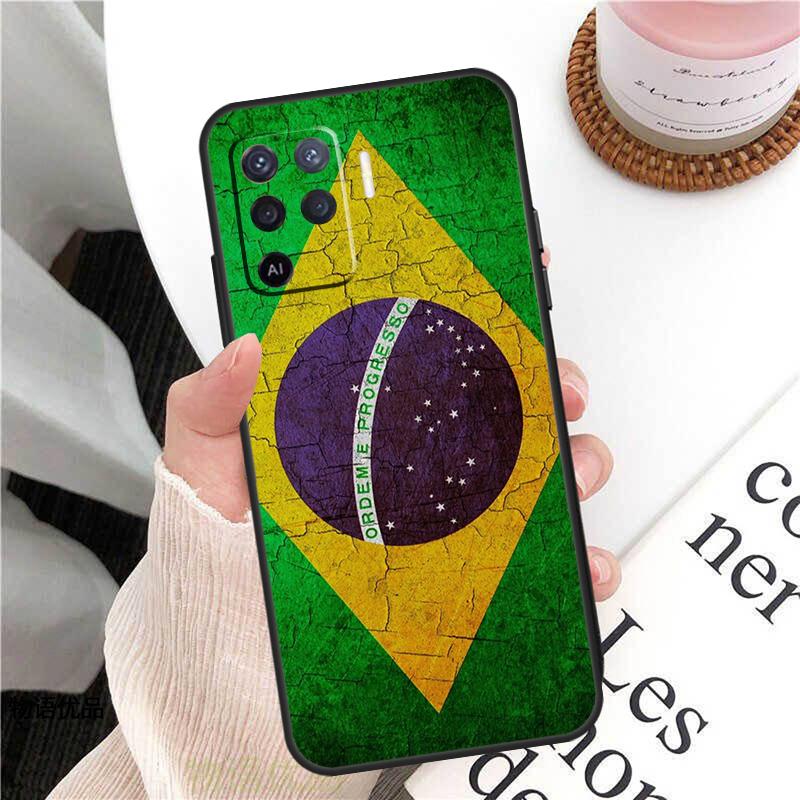 Brazil Brazilian Flag Case For Oppo A58 A5 Pro A15 A16 A17 A57 A77 A94 A74 A54 A76 A96 A40 A60 A80 A18 A38 A78 A98