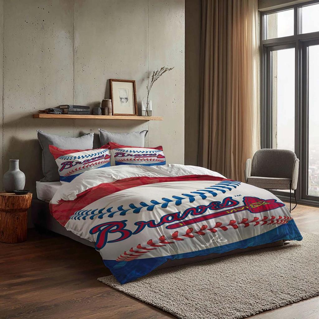 Personalized Name Baseball Duvet Cover Bedding Three Piece Set Custom Quilt Cover Comfortable Perfect Gift for Birthday Christmas.
