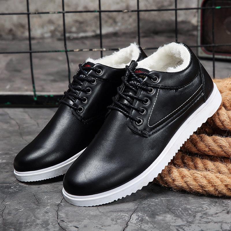 Zapatos de cuero para hombre Invierno Plus Velvet Cálido Casual Zapatos de cuero  Zapatos de nieve comprar a buen precio — entrega gratuita, reseñas reales  con fotos — Joom