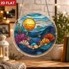 2D Flat Acrylic Puzzle Suncatcher, Ocean And Sunset Acrylic Hanging Ornament, Suncatcher Puzzle Kit (Home And Garden Decor), Creative Christmas And Bi