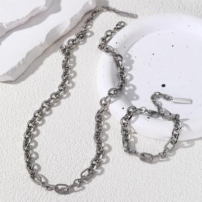 Zirkon Geometrische Patchwork-Halskette Nischendesign Sinn Minimalistische Pulloverkette Schlichte Persönlichkeit Mode Neuer Schmuck für Frauen