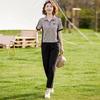 Pasture Mom's Summer Fashion Versatile Lapel Short Sleeve Set