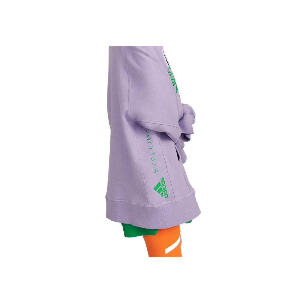 adidas FW22 Logo Solid Color Hoodie With Drawstring And Zipper Women Tops Purple IB5900