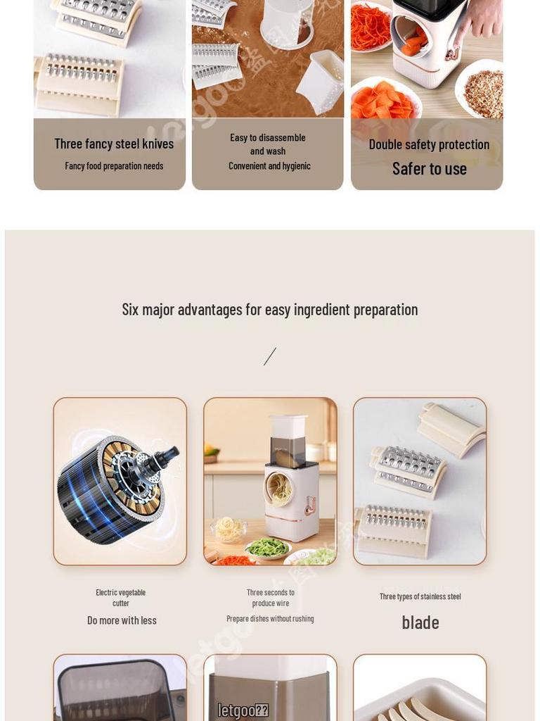 Electric Multifunctional Vegetable Cutter & Grater for Potatoes and Carrots