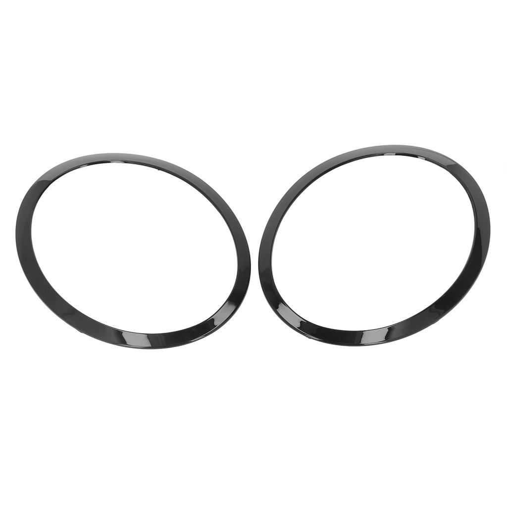 Pair Headlight Trim Ring Glossy Black Left Right 51137149905 Replacement for Cooper Clubman R55 2008‑2015