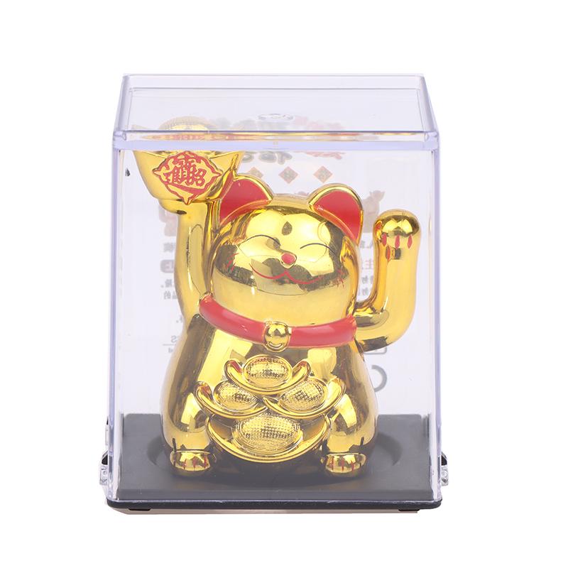 Solarbetriebene Automatisch Winkende Katze Winkende Glückskatze Glückskatze Für Heimdekoration Bürodeko Autoornament Geburtstagsgeschenk