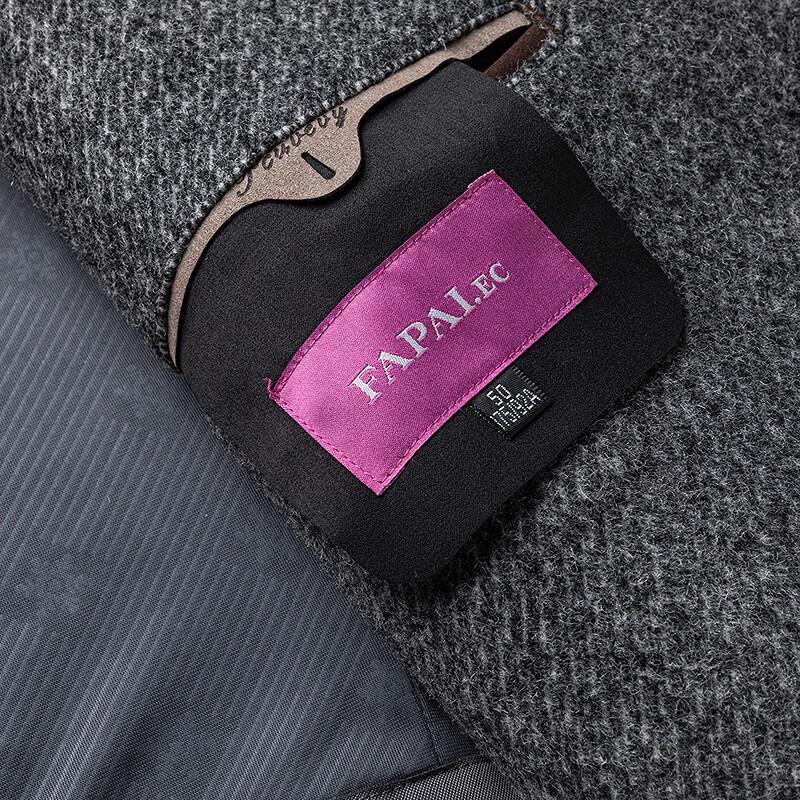 FAPAI Men's Merino Wool Blend Mid-Length Winter Coat