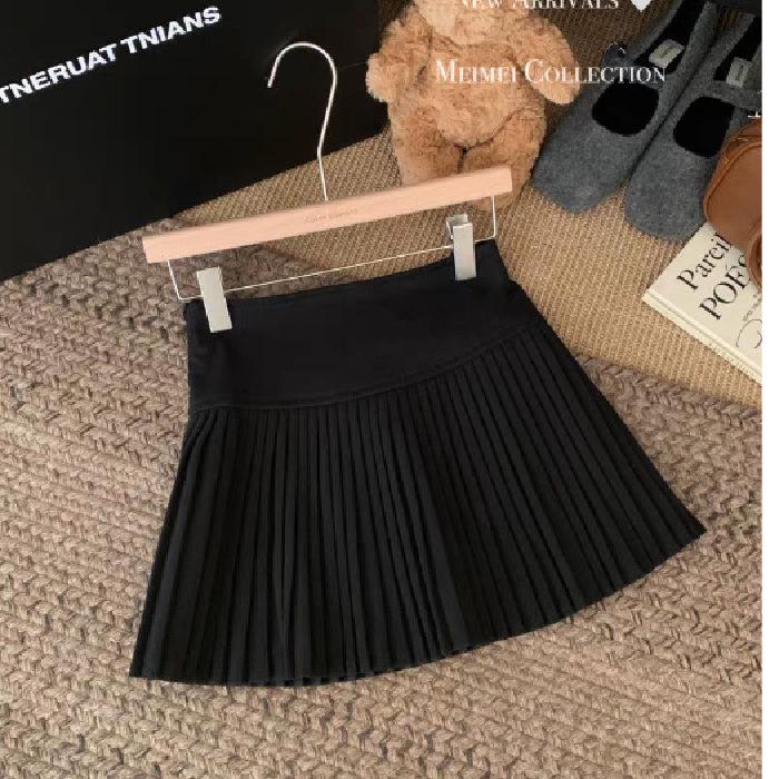 Damen High-Waist A-Linien Faltenrock - Schlankmachend, Kurzer College-Stil für Frühling & Herbst