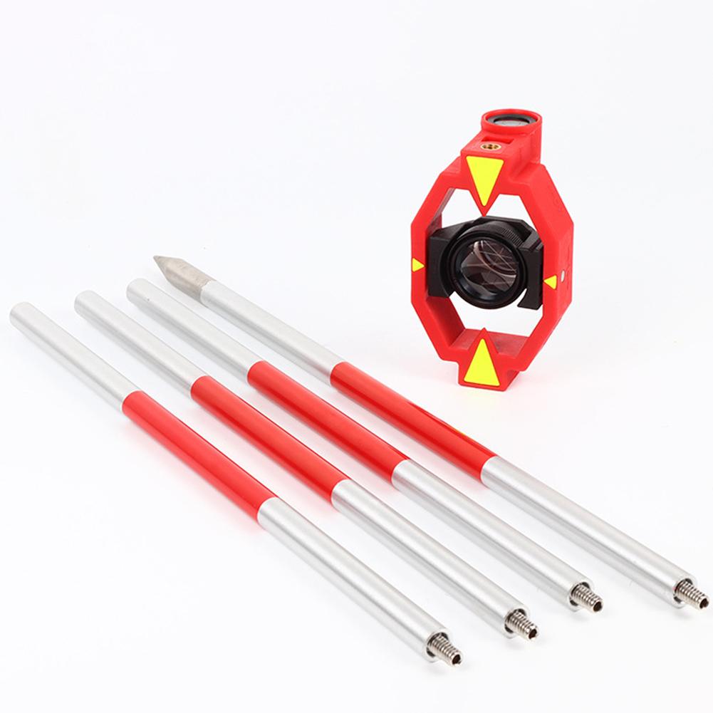 Total Station Measuring Rod Kit Aluminum Alloy 4 Pole 17.5mm Constant Glass Mirror For Surveying Tunnel Mining Highway Inspectio