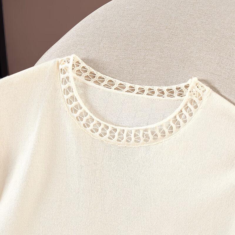 Women's French Elegant Hollow Knit Long Sleeve Top