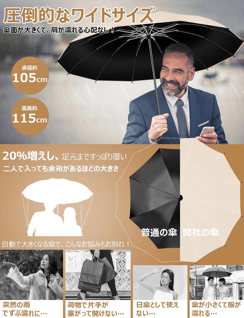 Paraguas Plegable Inverso de 12 Varillas Reforzado Obra Maestra con Cierre Inverso Súper Impermeable Plegable Extra Adecuado para Temporada de Sol y Lluvia Tifón UV