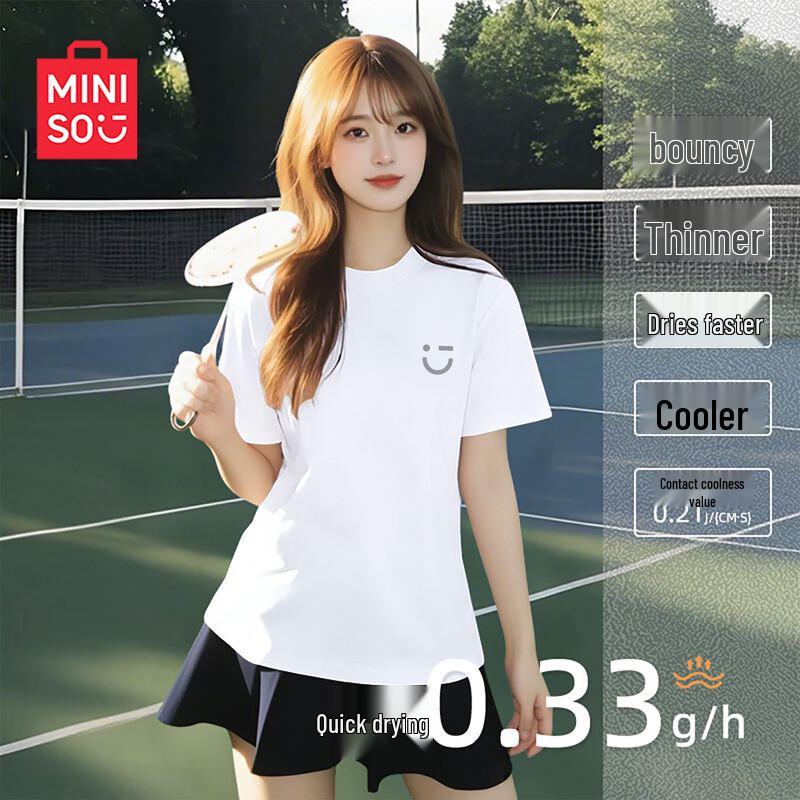 MINISO Women s Ice Silk Cooling Quick-Dry T-shirt M