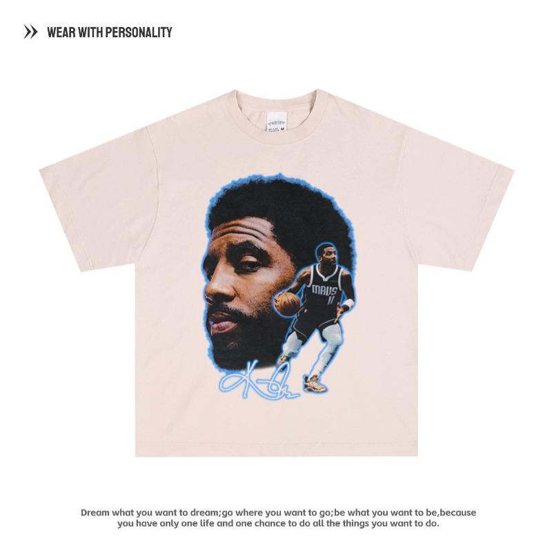 Kyrie Irving Αστέρας του Μπάσκετ Casual Μπλουζάκι με στάμπα Αμερικάνικο Ανδρικό και Γυναικείο Μικρή Λαιμόκοψη Κοντομάνικο