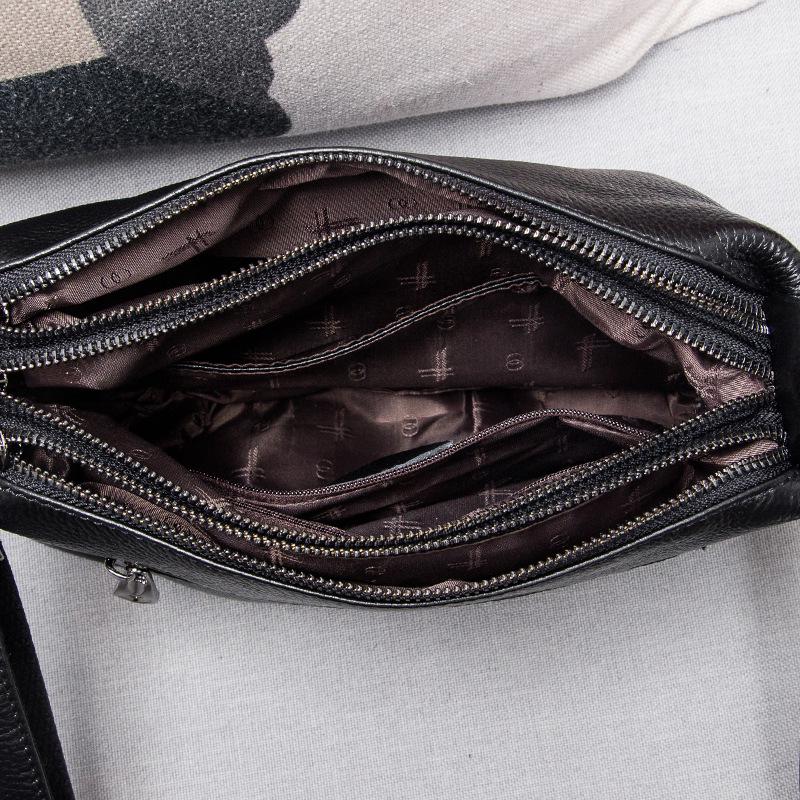 Women's 2025 Trendy Genuine Leather Multi-Zipper Crossbody & Shoulder Bag - Soft Cowhide Handbag