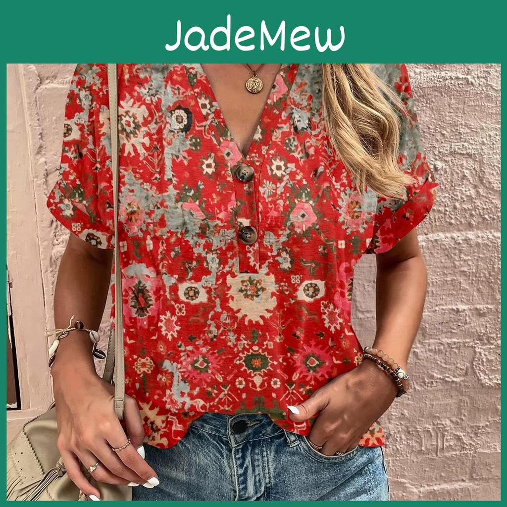 And Summer Styles Spring 10 Womens European And American Top Printed Fashion Short Sleeve Women