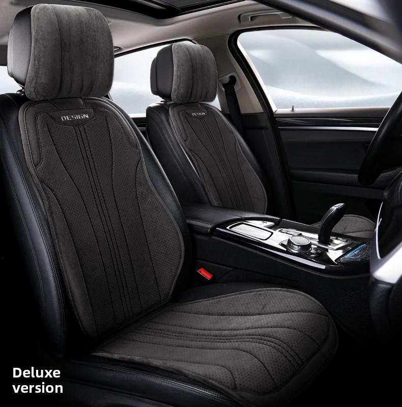 High Quality Suede Universal All Seasons Car Seat Cover Perforated Breathable Anti-Slip Luxury Car Suede Seat Cover With Pillow