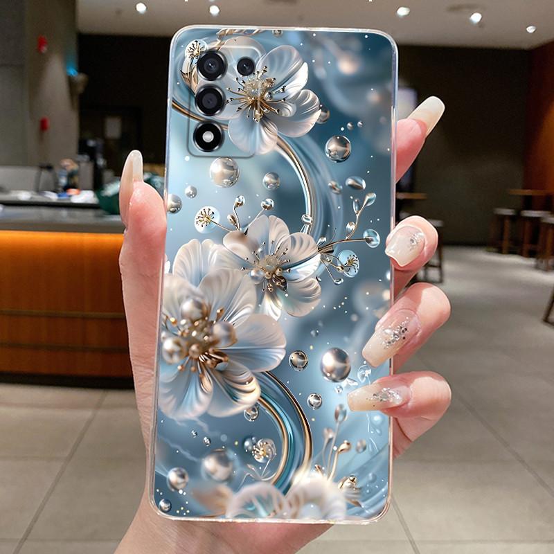 Back Cover For OPPO K9S Realme Q3S Q3t 5G Clear Phone Case Luxury Fashion Butterfly Flower Transparent Soft Silicone TPU Casing