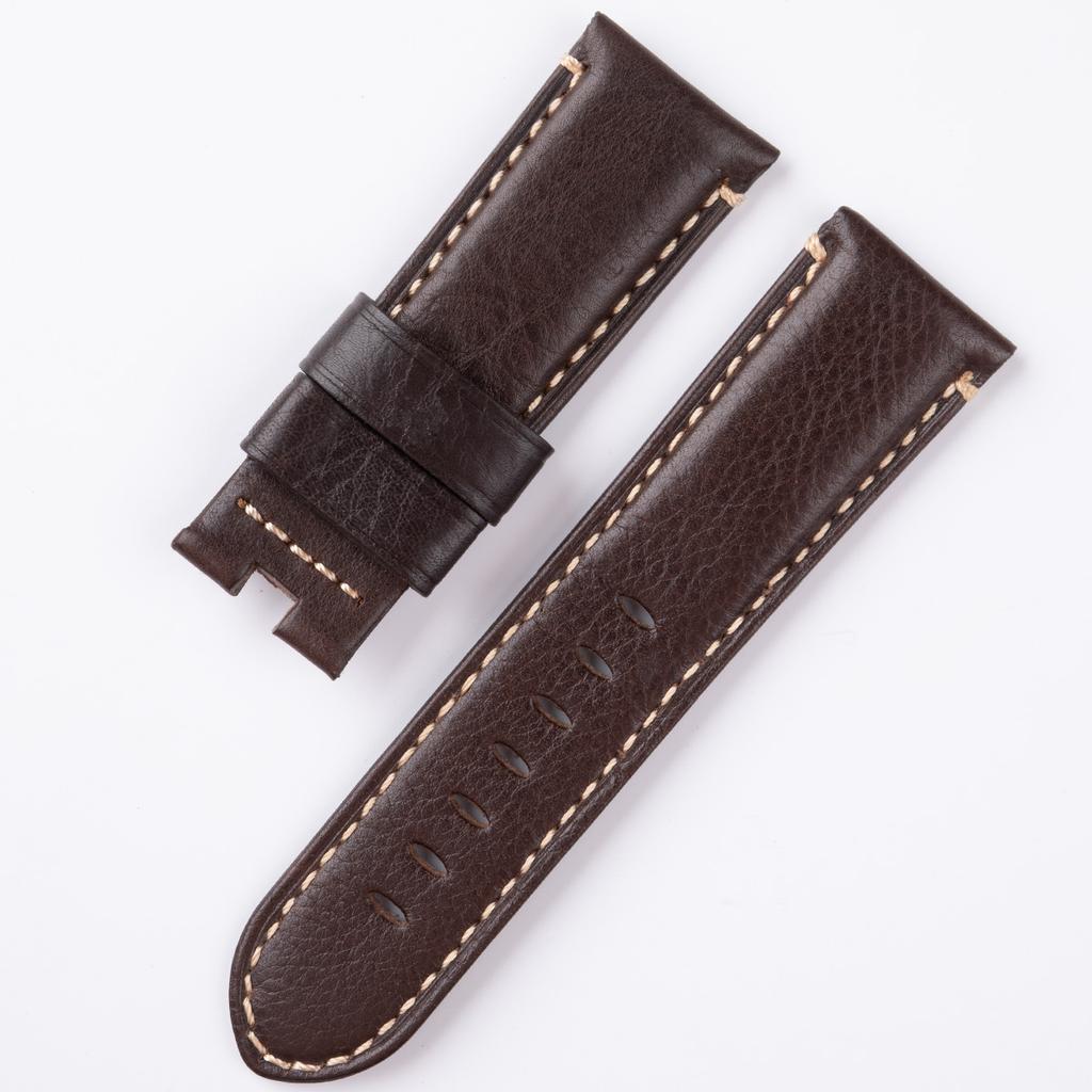 Soft 24mm Italy First Layer Genuine Leather Watchband For Panerai Strap For PAM441/111 With Butterfly Buckle Bracelet Parts