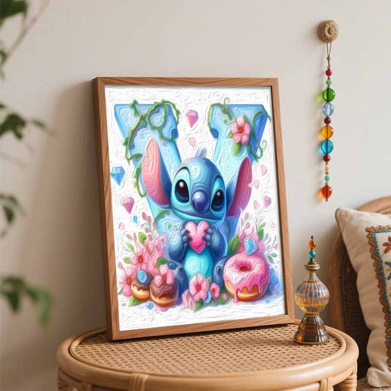 Disney Oil Painting Painting Art Stitch with Heart Hobby Cultivating Gifts Home Decoration