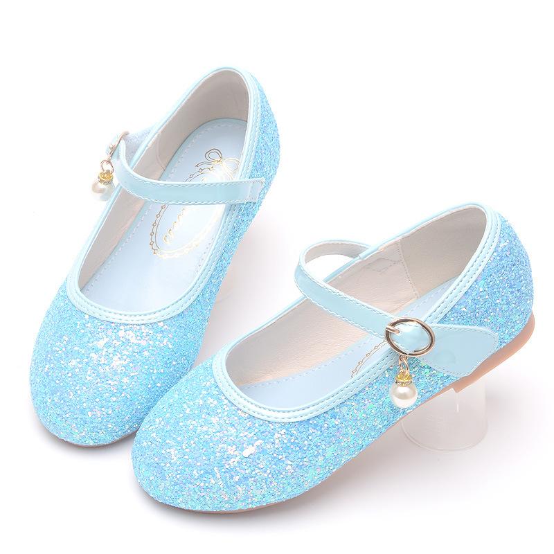 

Girls Princess Shoes, Children s Soft Sole Shoes, New Spring and Autumn Velcro Girls Casual Leather Shoes, Kids Shoes 24Code/16.5cm синий