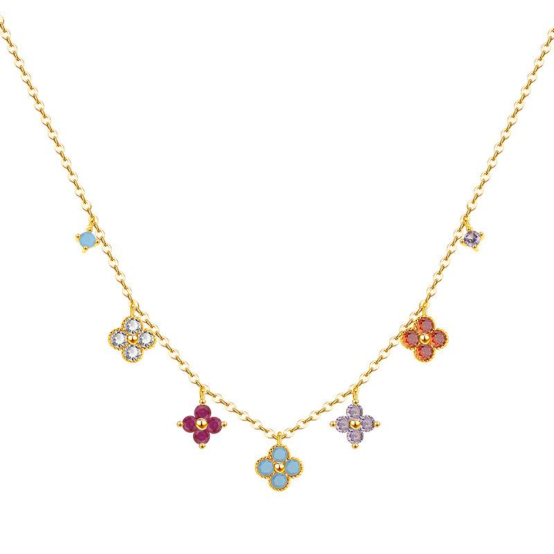 Lucky Clover Necklace Women s Light Luxury Premium Niche Flower Collarbone Necklace