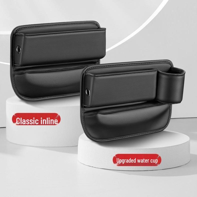 Leakproof Leather Car Seat Gap Organizer with Cup Holder