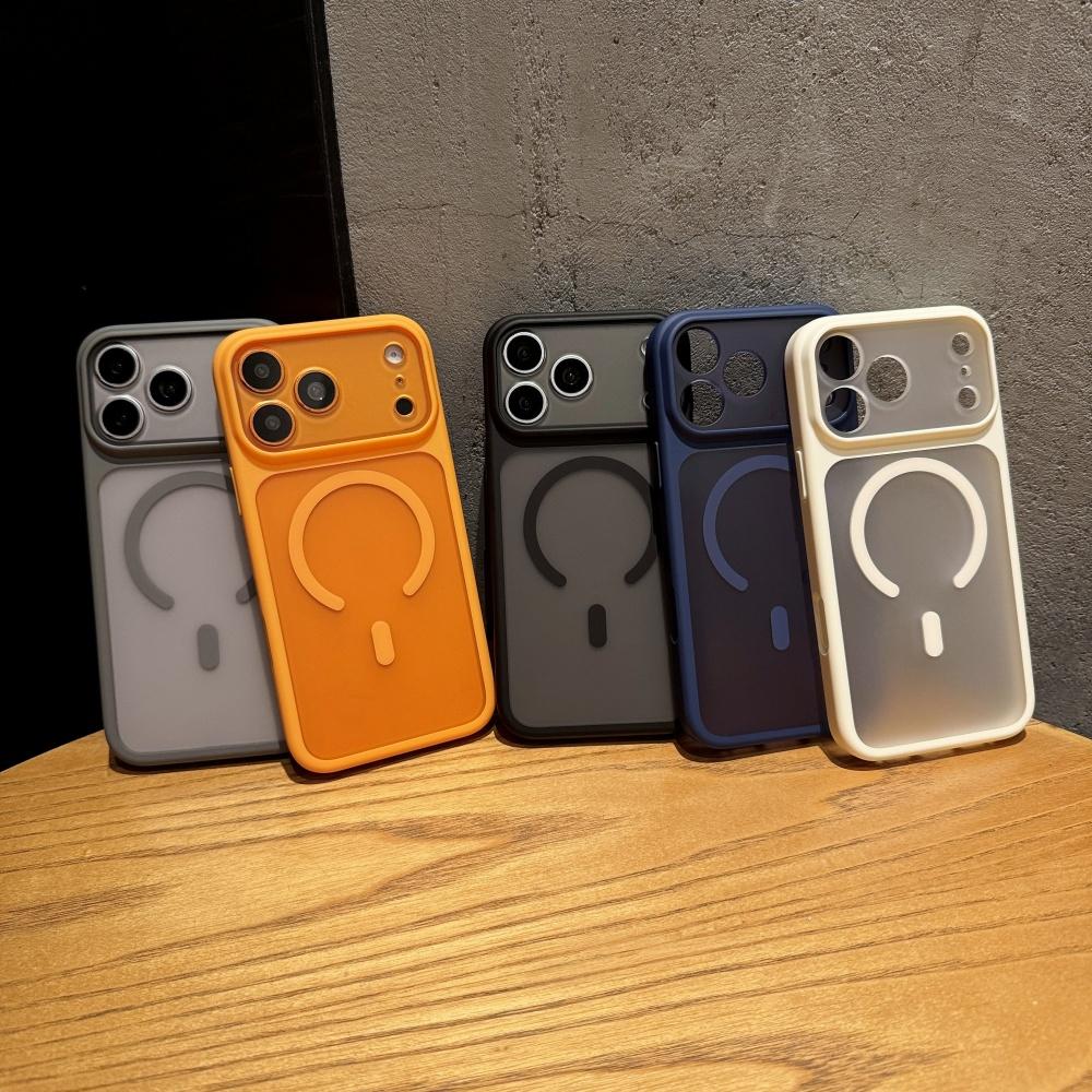 For Magsafe Frosted PC Magnetic Phone Case For iPhone 17 16 15 14 13 Pro Max Wireless Charge Soft Bumper Shockproof Cover