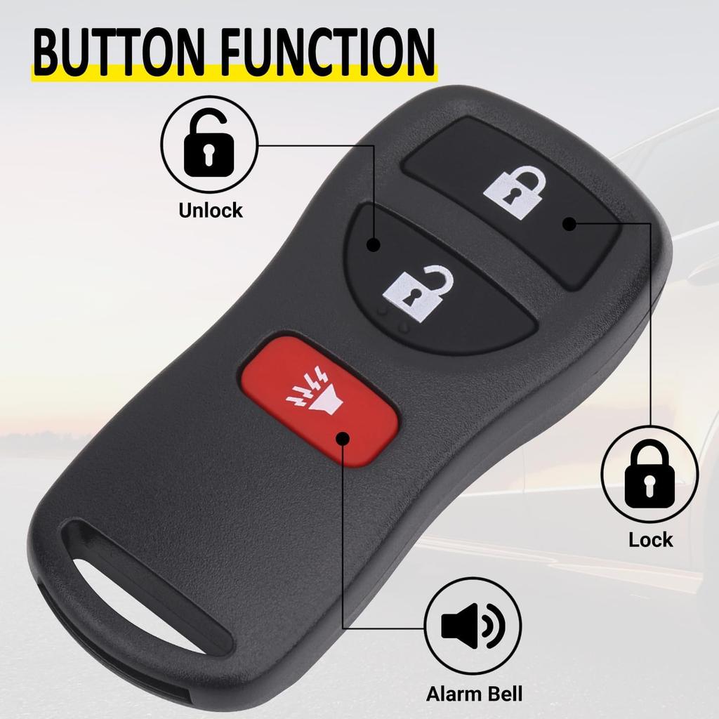 Keyless Entry Remote Key Fob Compatible with Infiniti FX35 FX45 QX4, Armada Pathfinder Frontier Murano Titan Quest Xterra Sentra, Replacement for