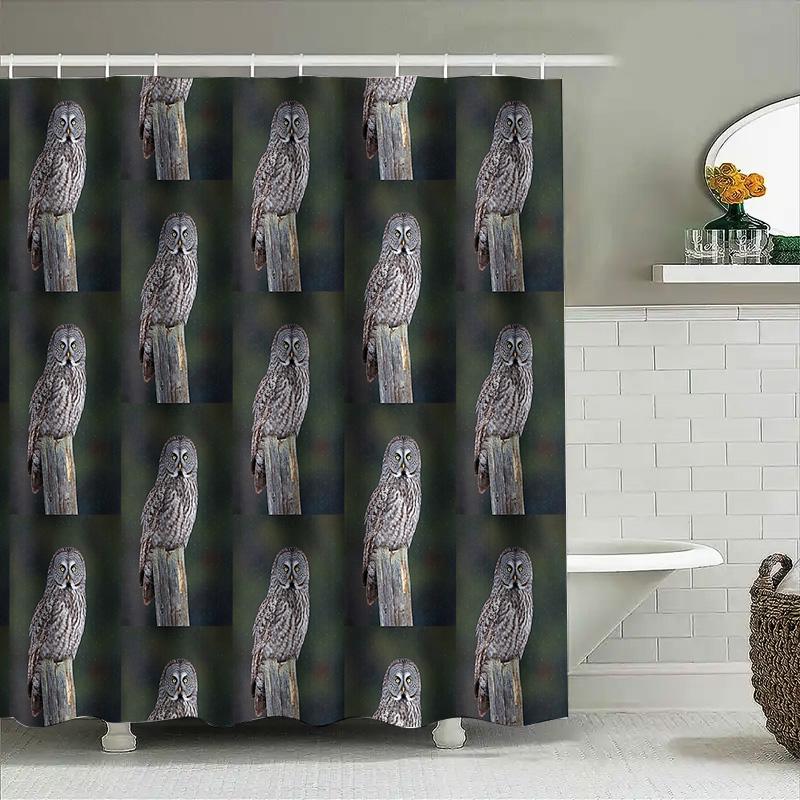 Unframed Nature Bird Shower Curtain Forest Wildlife Bathroom Decor Rustic Woodland Shower Curtain Sets Vintage Animal Pattern Ho