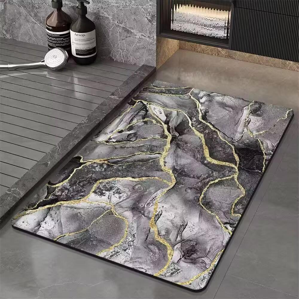 1pc Pure Color Rug Marble Texture 3D Printed Non-slip Rug Floor Entrance Mat Home Living Room Bedroom Decoration Birthday Gift