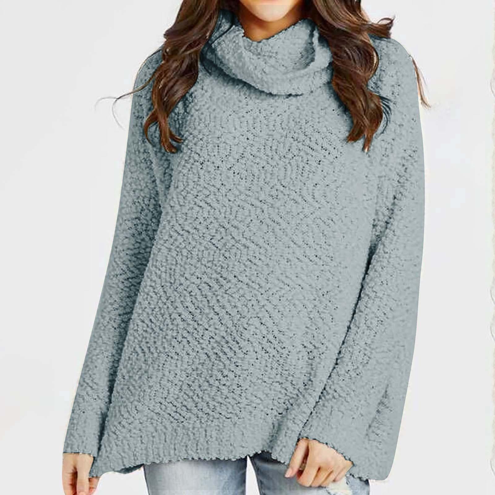 

Жіночий зимовий однотонний модний топ з довгим рукавом та коміром-шарфом, повсякденний теплий XXXXL синій