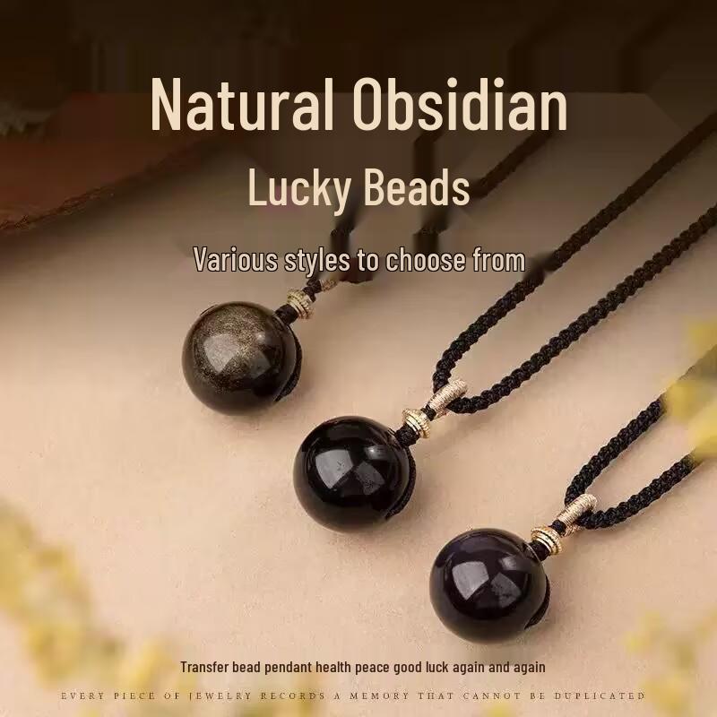 Natural Rainbow Obsidian Gold Round Pendant Necklace for Women