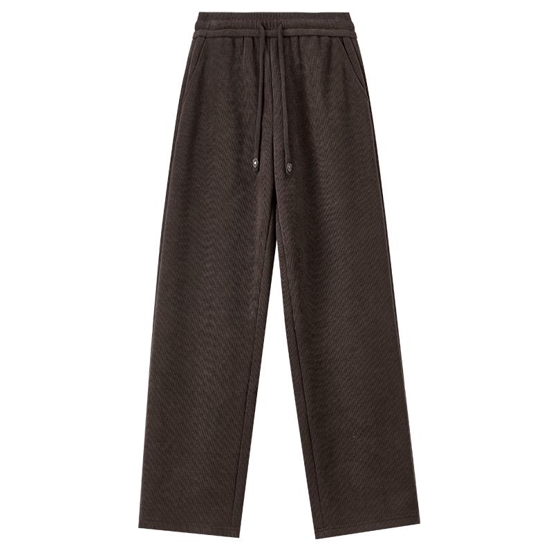 Shangdubila Women's Winter Fleece-Lined Casual Straight-Leg Trousers