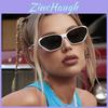 Korean Style Beige Cat Eye Sunglasses With Uv400 Protection For Fashionable Outdoors