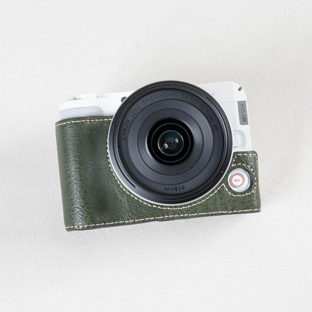 Kožená úložná taška Nárazuvzdorný ochranný kryt Retro fotografické pouzdro pro Canon EOS R50 V