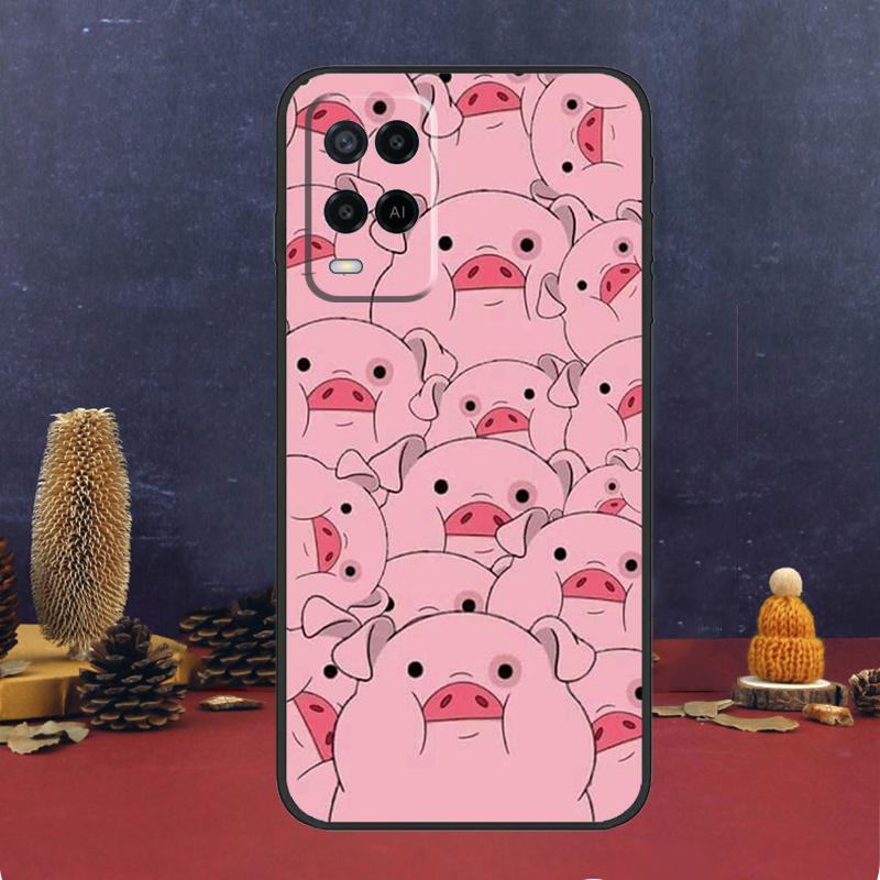 Cartoon Pig Case For Oppo A60 A80 A40 A6 A5 Pro A15 A16 A17 A57 A94 A74 A54 A76 A96 A18 A38 A58 A78 A98