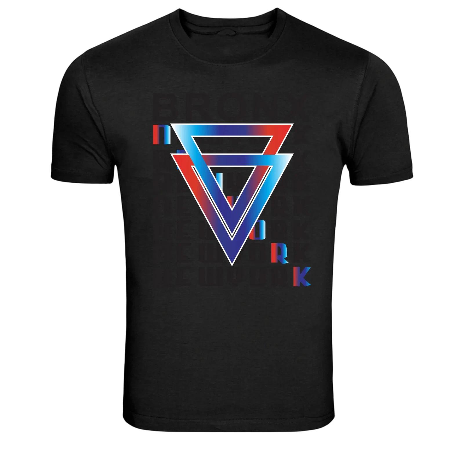 Bronx New York Geometric Triangle Urban Graphic T-Shirt L