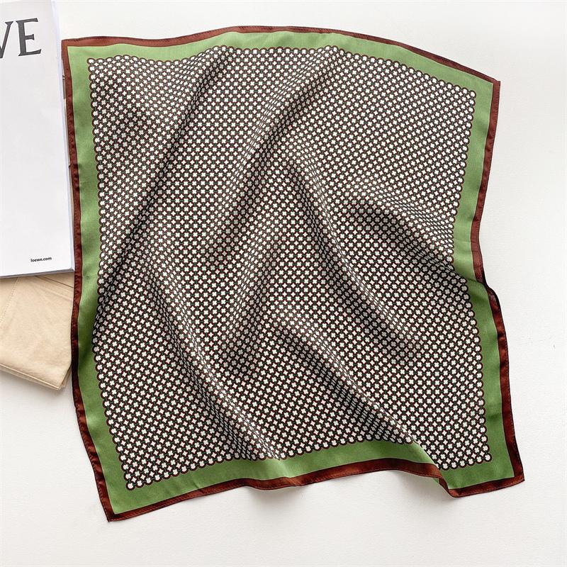 Fashion 100% Real Silk Scarf 53cm Square Bandelet Women's Silk Temperament Small Scarf Neck Decorative Wrap Printed Scarves