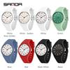 SANDA Minimalist Fashionable Student Sports Waterproof Silicone Quartz Watch Boy Girl Casual Clock Children Gifts