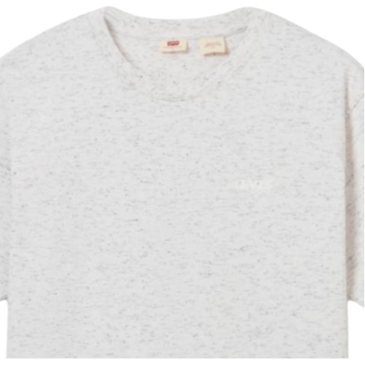 Levis Casual Comfortable Simple Embroidered Logo Ribbed Crew Neck Short Sleeve T-Shirt Men T-Shirts Gray 003MZ-0001